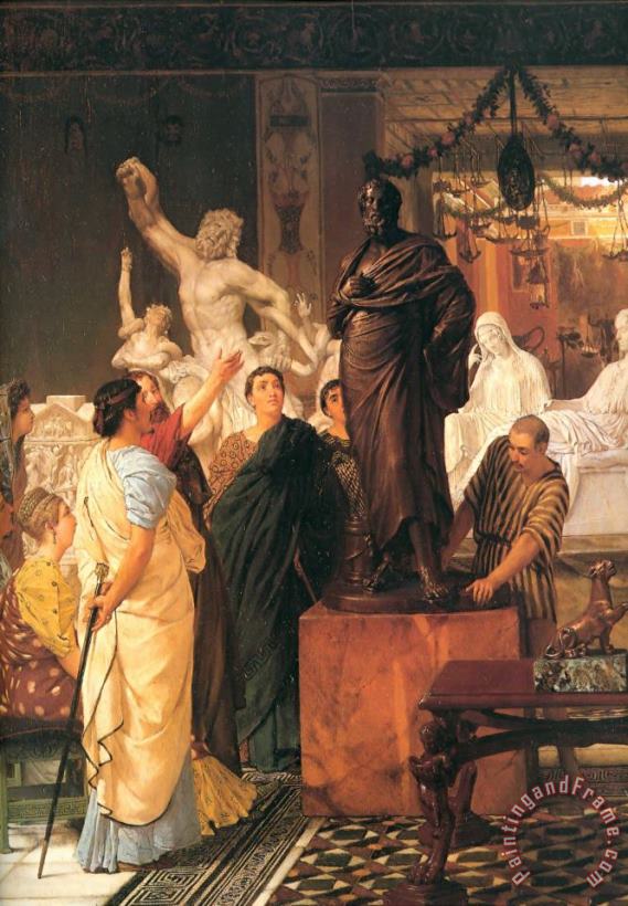 A Sculpture Gallery painting - Sir Lawrence Alma-Tadema A Sculpture Gallery Art Print