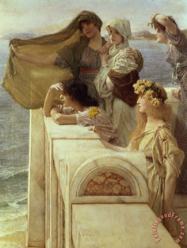 Sir Lawrence Alma-Tadema At Aphrodite's Cradle Art Print