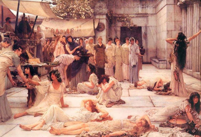 The Women of Amphissa painting - Sir Lawrence Alma-Tadema The Women of Amphissa Art Print