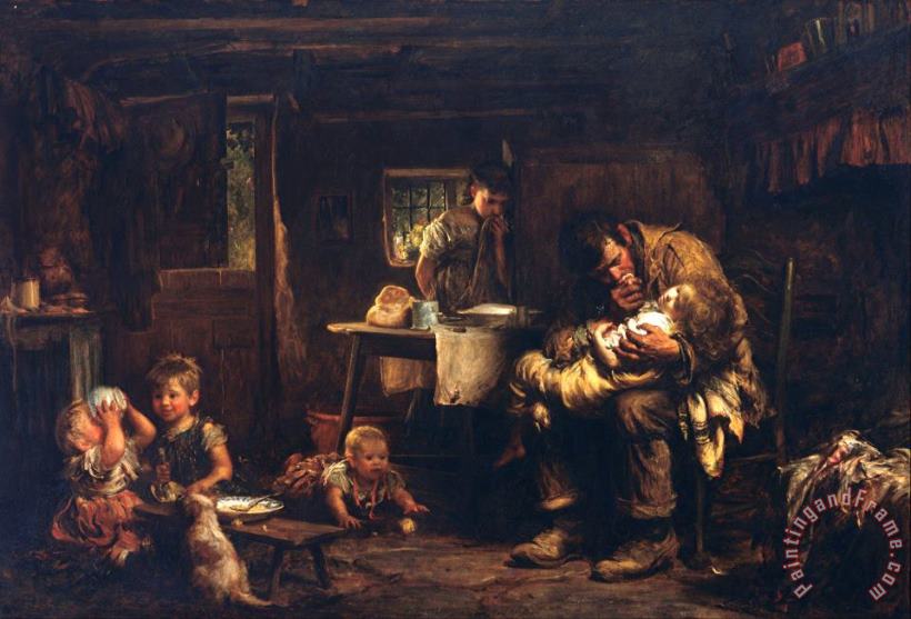 Sir Luke Fildes The Widower Art Painting