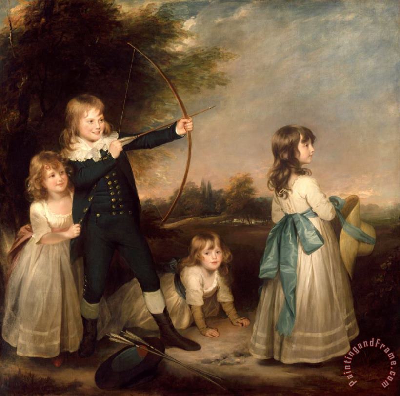 The Oddie Children, 1789 painting - Sir William Beechey The Oddie Children, 1789 Art Print