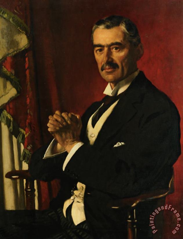 Sir William Newenham Montague Orpen Portrait of Neville Chamberlain Art Painting