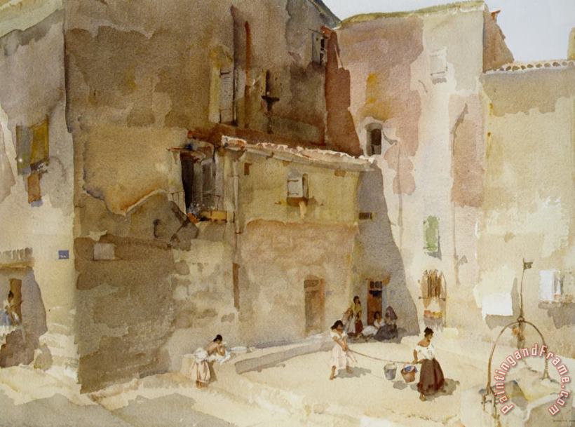 Sir William Russell Flint A Sunlit Square Languedoc Art Print