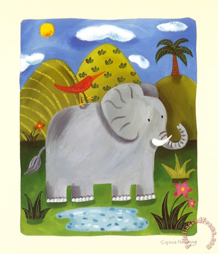 Nellie The Elephant painting - Sophie Harding Nellie The Elephant Art Print