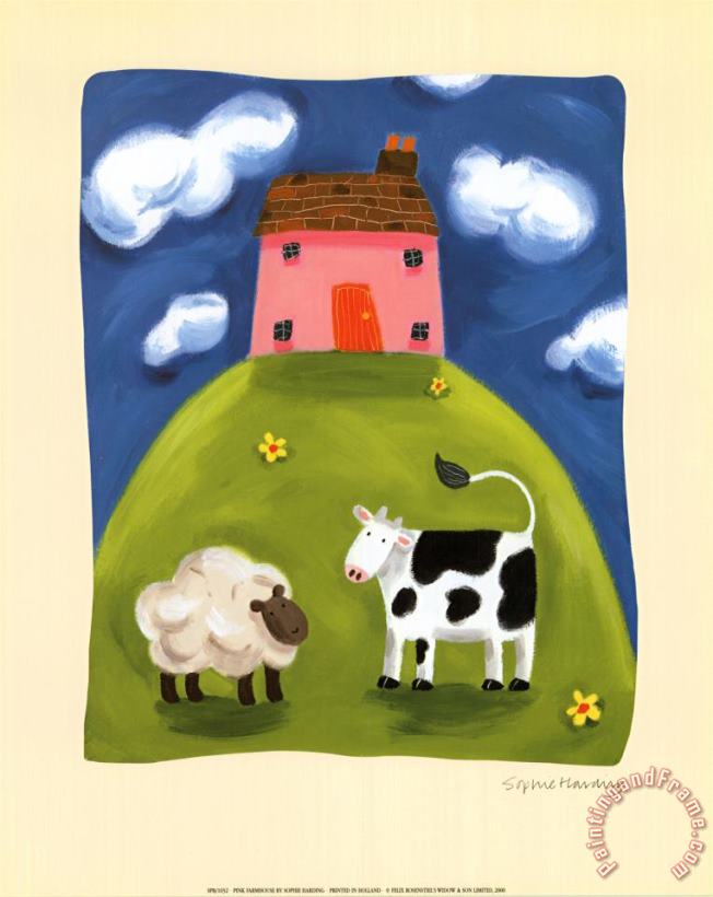 Sophie Harding Pink Farmhouse Art Painting