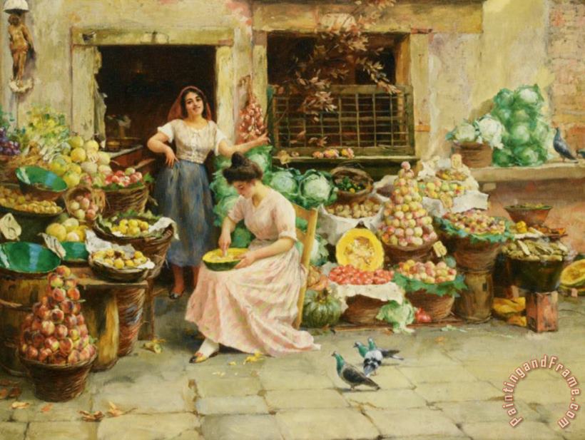 Stefano Novo Fruit Sellers Art Painting