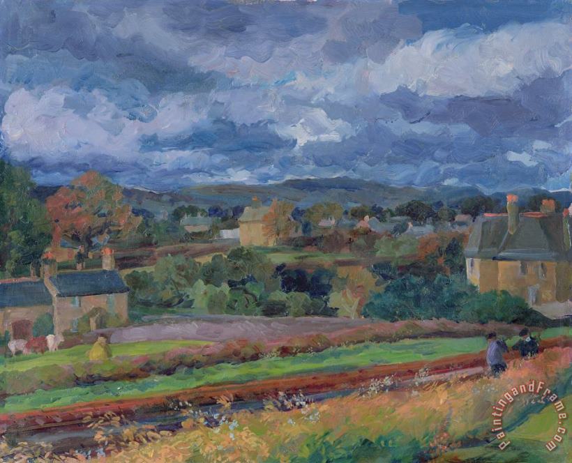Barbon From The Railway Line Autumn painting - Stephen Harris Barbon From The Railway Line Autumn Art Print