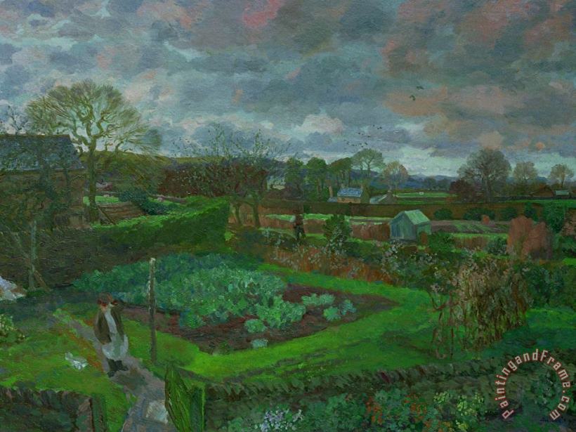 Stephen Harris The Kitchen Garden In Autumn Art Painting