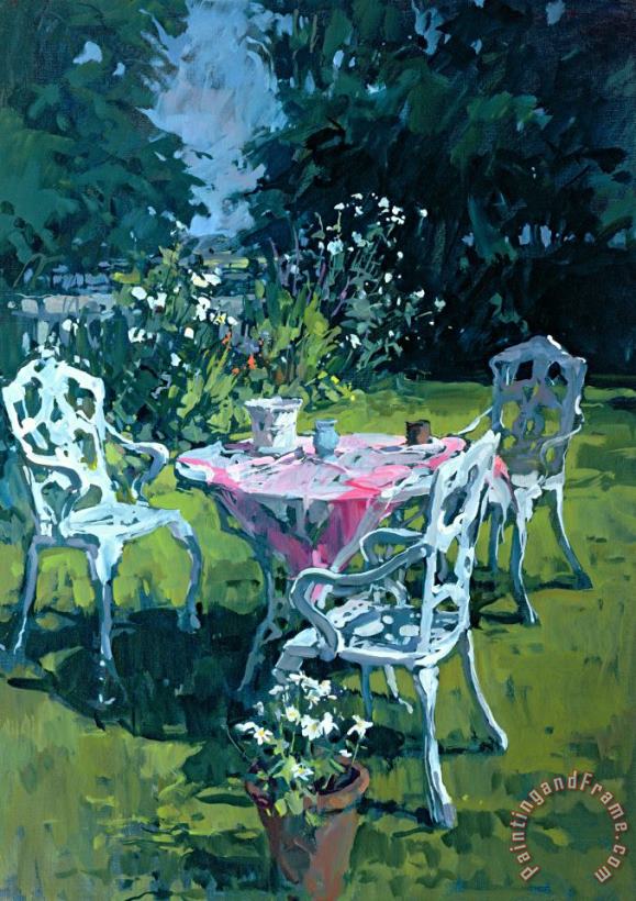 Susan Ryder White Chairs At Belchester Art Painting