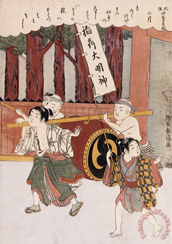 The Second Month painting - Suzuki Harunobu The Second Month Art Print