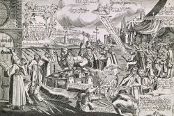 Swiss School Martin Luther 1483 1546 Writing On The Church Door At Wittenberg In 1517