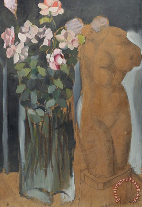 Bouquet De Fleurs Et L'esquisse D'une Statue, 1949 painting - tamara de lempicka Bouquet De Fleurs Et L'esquisse D'une Statue, 1949 Art Print
