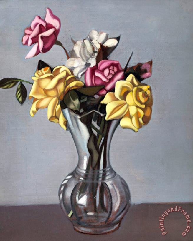 Roses Dans Un Vase, 1952 painting - tamara de lempicka Roses Dans Un Vase, 1952 Art Print