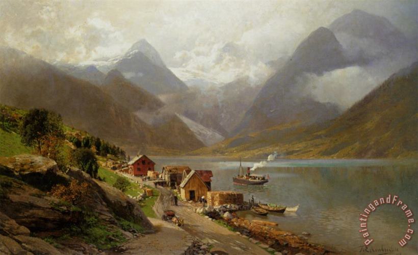 On The Fjord painting - Themistocles Von Eckenbrecher On The Fjord Art Print