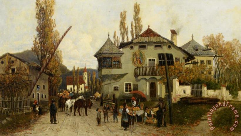 Theodor Von Hoermann Orange Sellers Art Painting