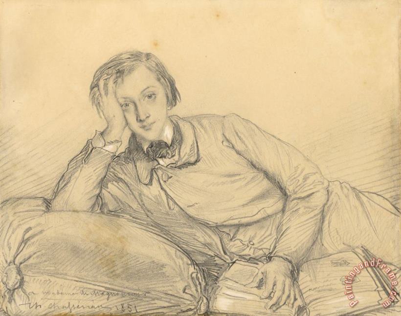 Theodore Chasseriau Portrait of Raymond De Magnoncourt Art Print