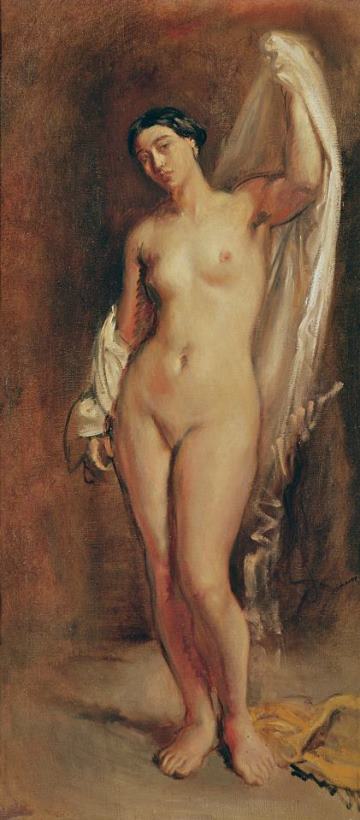 Theodore Chasseriau Standing Female Nude Art Painting