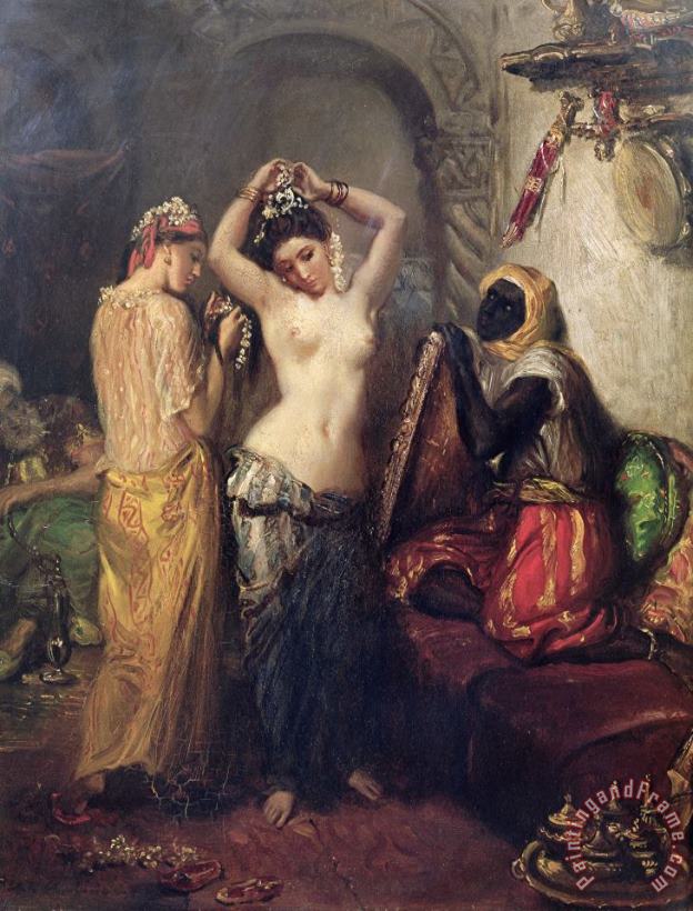 The Toilet in the Seraglio painting - Theodore Chasseriau The Toilet in the Seraglio Art Print
