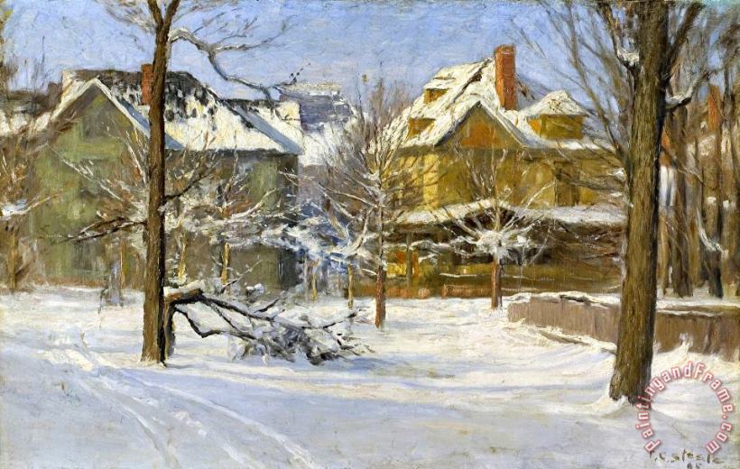 16th Street, Indianapolis in Snow painting - Theodore Clement Steele 16th Street, Indianapolis in Snow Art Print