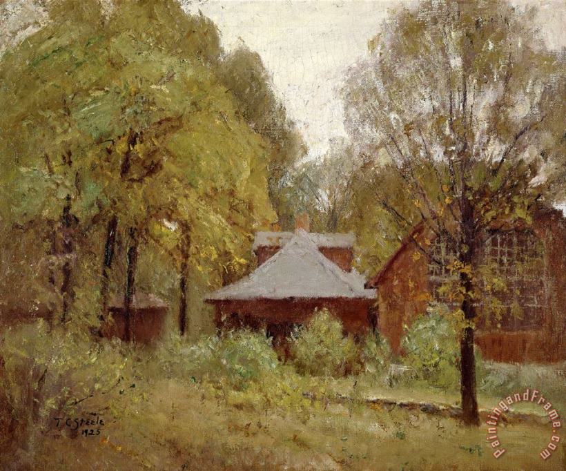 The Studio & Cottage painting - Theodore Clement Steele The Studio & Cottage Art Print