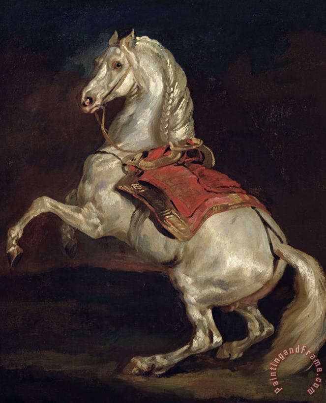Napoleon's Stallion Tamerlan painting - Theodore Gericault Napoleon's Stallion Tamerlan Art Print