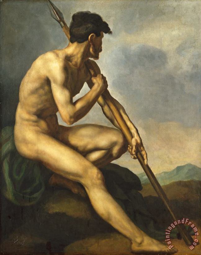 Theodore Gericault Nude Warrior With A Spear Art Print