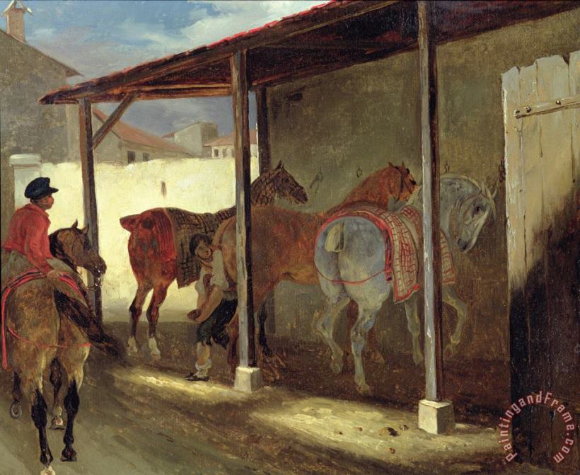 The Barn of Marechal-Ferrant painting - Theodore Gericault The Barn of Marechal-Ferrant Art Print