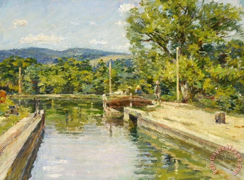 Canal Scene painting - Theodore Robinson Canal Scene Art Print
