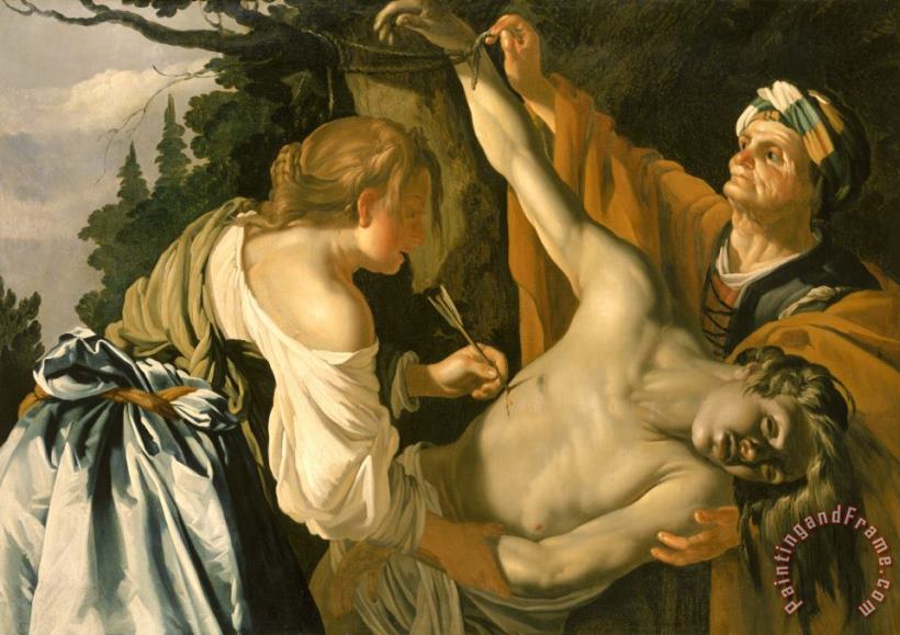 The Nursing of Saint Sebastian painting - Theodore van Baburen The Nursing of Saint Sebastian Art Print