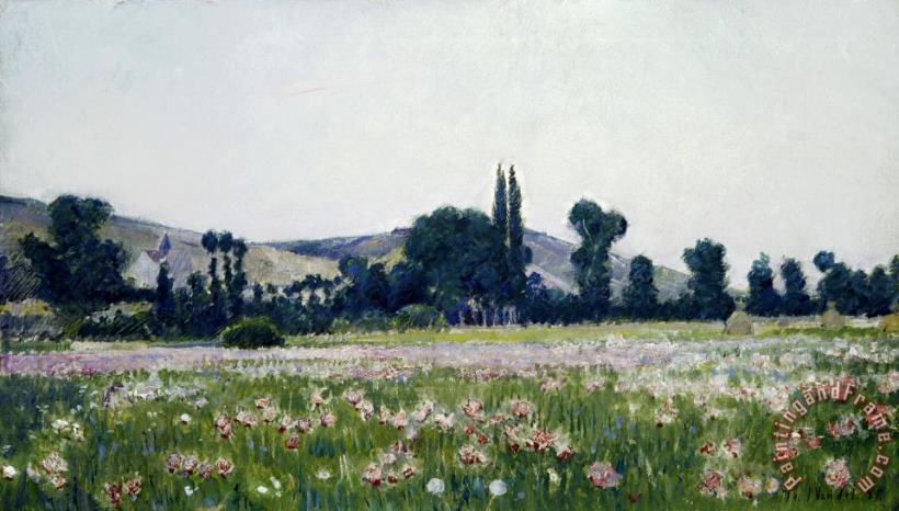 Flowering Fields, Giverny painting - Theodore Wendel Flowering Fields, Giverny Art Print