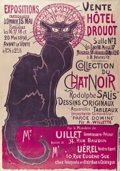Theophile Alexandre Steinlen Poster advertising an exhibition of the Collection du Chat Noir cabaret