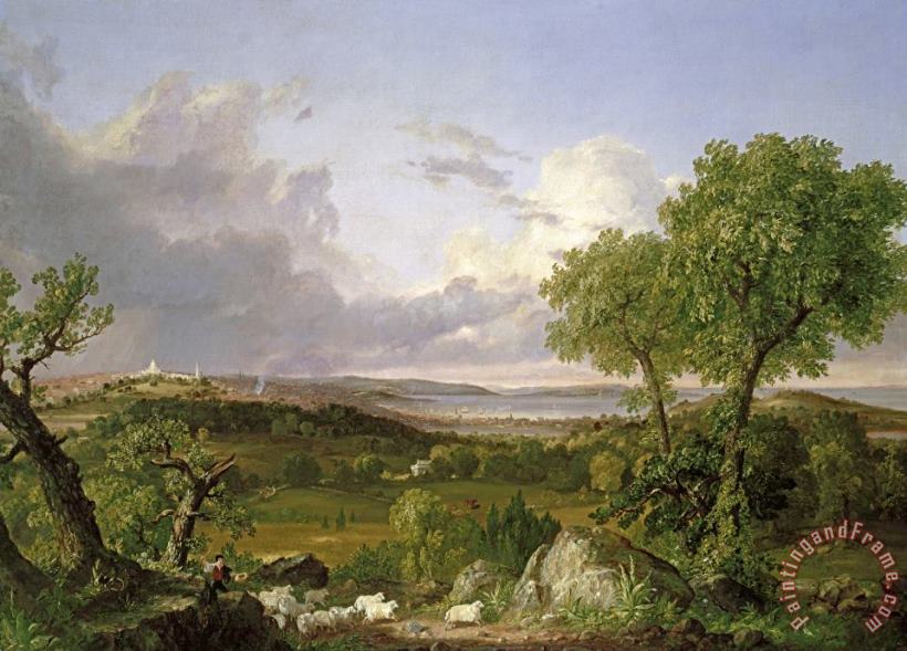 Thomas Cole View of Boston Art Painting