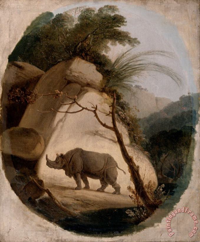 The Indian Rhinoceros painting - Thomas Daniell The Indian Rhinoceros Art Print