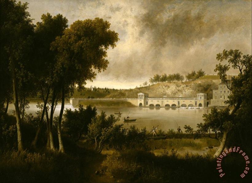 View of The Fairmount Waterworks, Philadelphia, From The Opposite Side of The Schuylkill River painting - Thomas Doughty View of The Fairmount Waterworks, Philadelphia, From The Opposite Side of The Schuylkill River Art Print