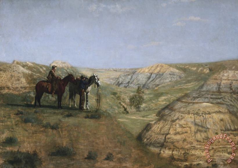 Cowboys in The Badlands painting - Thomas Eakins Cowboys in The Badlands Art Print