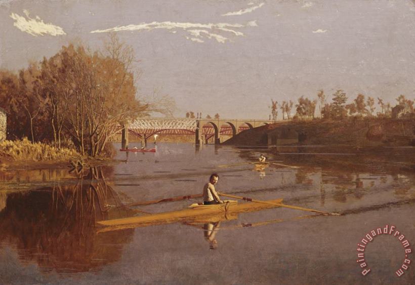 Max Schmitt in a Single Scull painting - Thomas Eakins Max Schmitt in a Single Scull Art Print