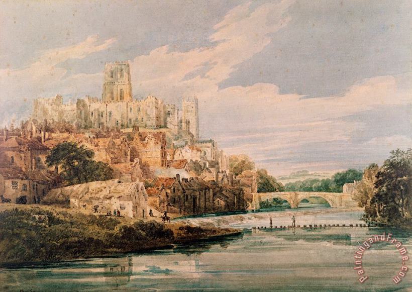 Durham Castle and Cathedral painting - Thomas Girtin Durham Castle and Cathedral Art Print