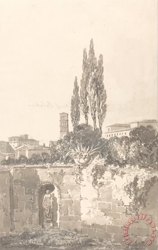 Thomas Girtin In The Farnese Gardens, Rome Art Painting