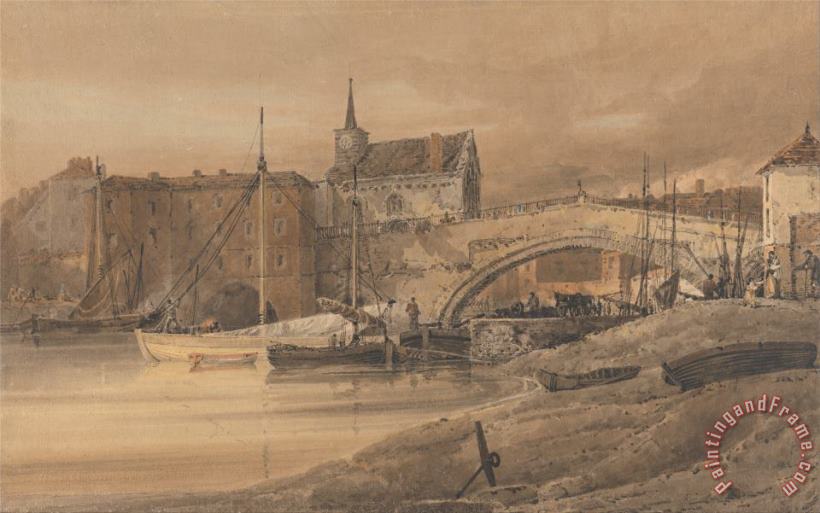 Ouse Bridge, York painting - Thomas Girtin Ouse Bridge, York Art Print