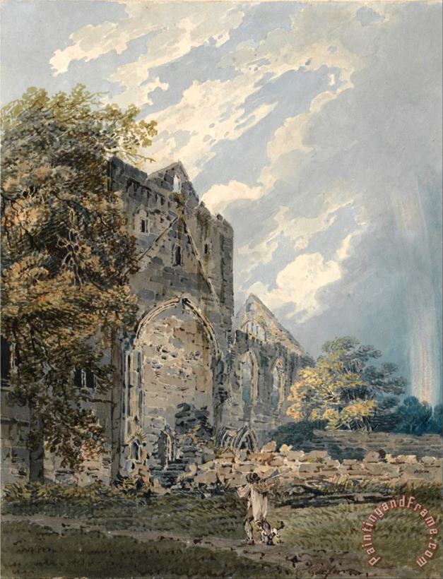 Pluscardine Abbey, Elgin painting - Thomas Girtin Pluscardine Abbey, Elgin Art Print