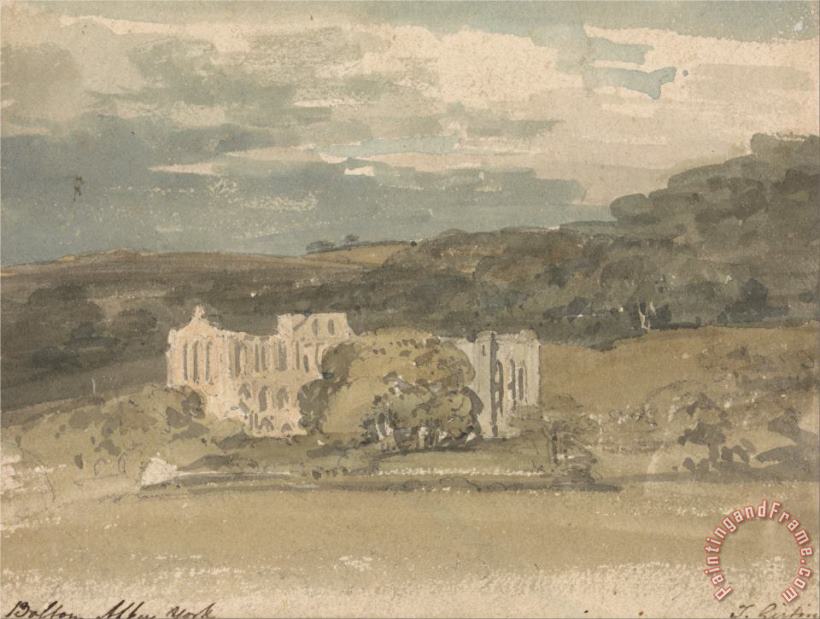 Rievaulx Abbey, Yorkshire painting - Thomas Girtin Rievaulx Abbey, Yorkshire Art Print