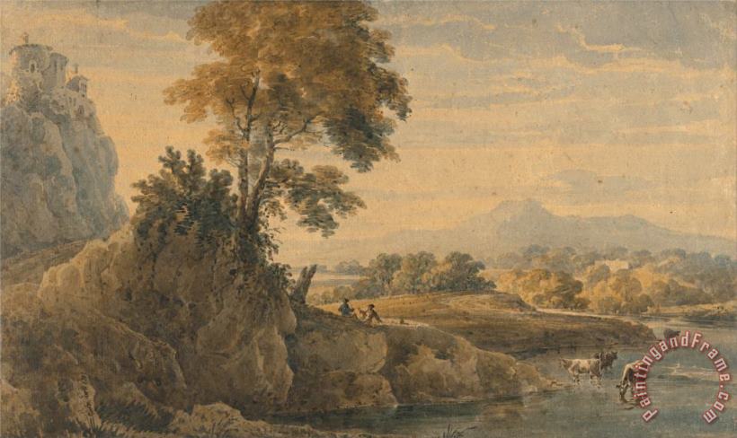 Romantic Landscape painting - Thomas Girtin Romantic Landscape Art Print