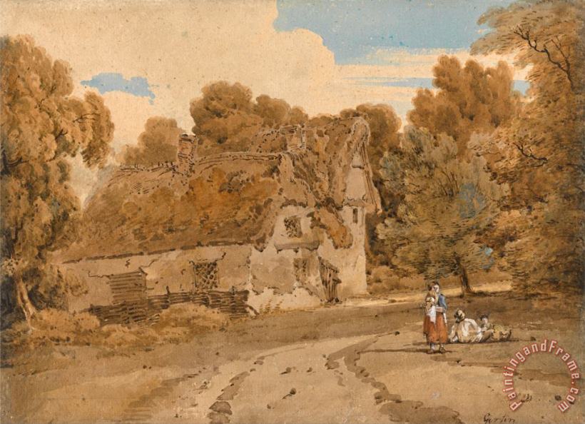 Thomas Girtin Turver's Farm, Wimbish, Essex Art Painting