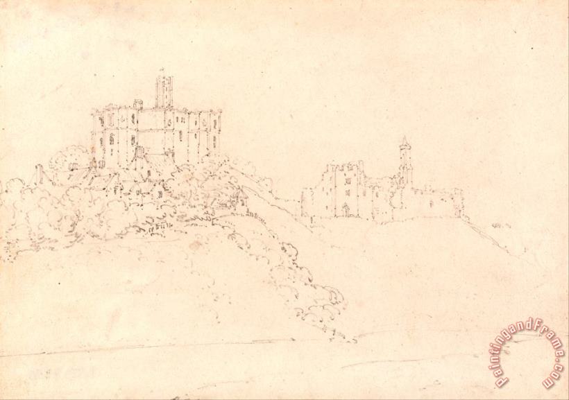 Warkworth Castle, Northumberland painting - Thomas Girtin Warkworth Castle, Northumberland Art Print