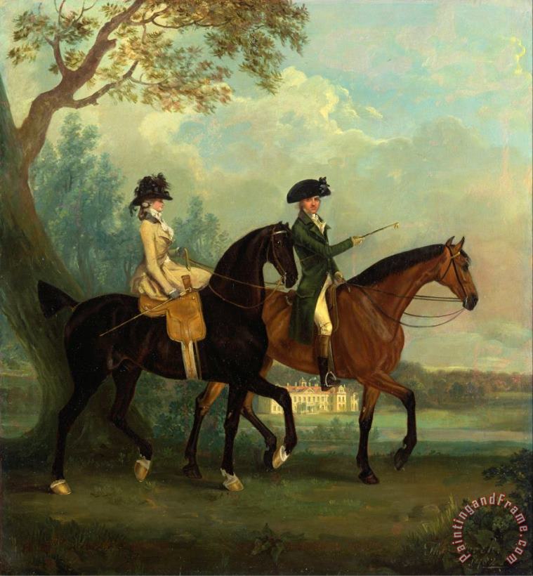 Thomas Gooch Marcia Pitt And Her Brother George Pitt, Later 2nd Baron Rivers, Riding in The Park at Stratfield Sa... Art Print