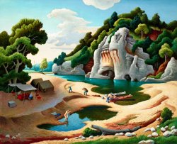 Thomas Hart Benton Fishermen's Camp, Buffalo River, 1968