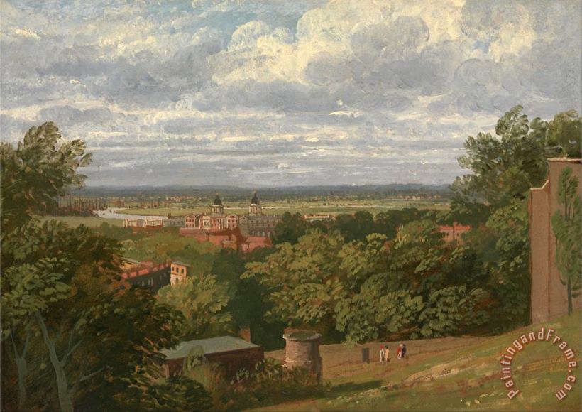 Greenwich Hospital From The Observatory with a Distant View of London painting - Thomas Hofland Greenwich Hospital From The Observatory with a Distant View of London Art Print