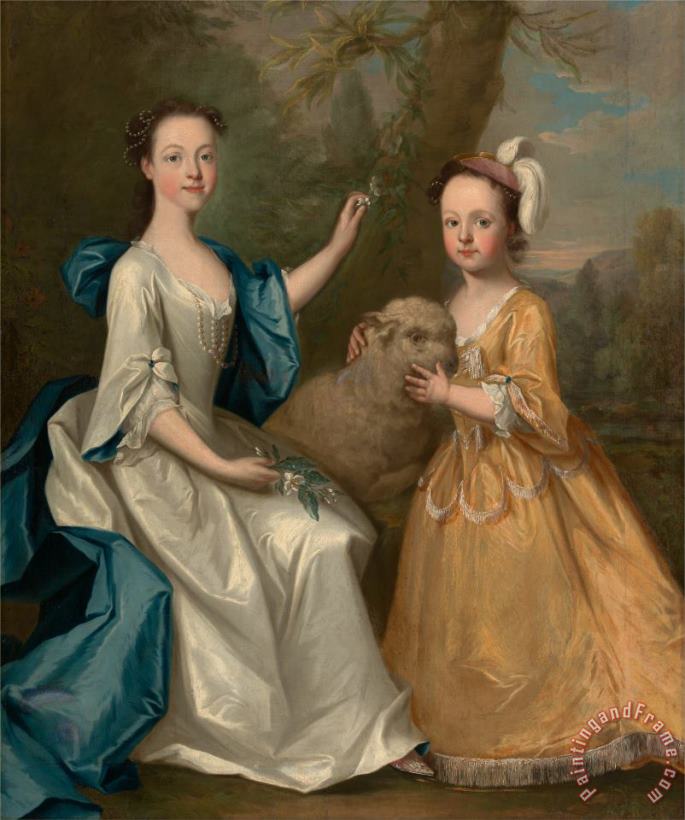 Thomas Hudson Young Women with a Lamb Art Painting