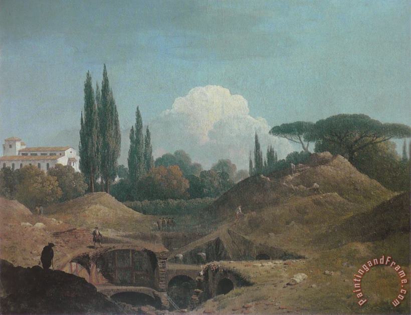 Thomas Jones An Excavation of an Antique Building in a Cava in The Villa Negroni, Rome Art Painting