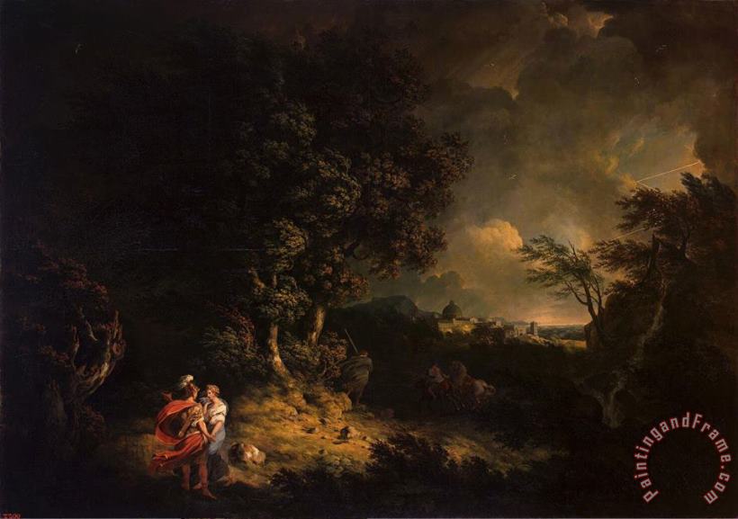 Landscape with Dido And Aeneas painting - Thomas Jones Landscape with Dido And Aeneas Art Print